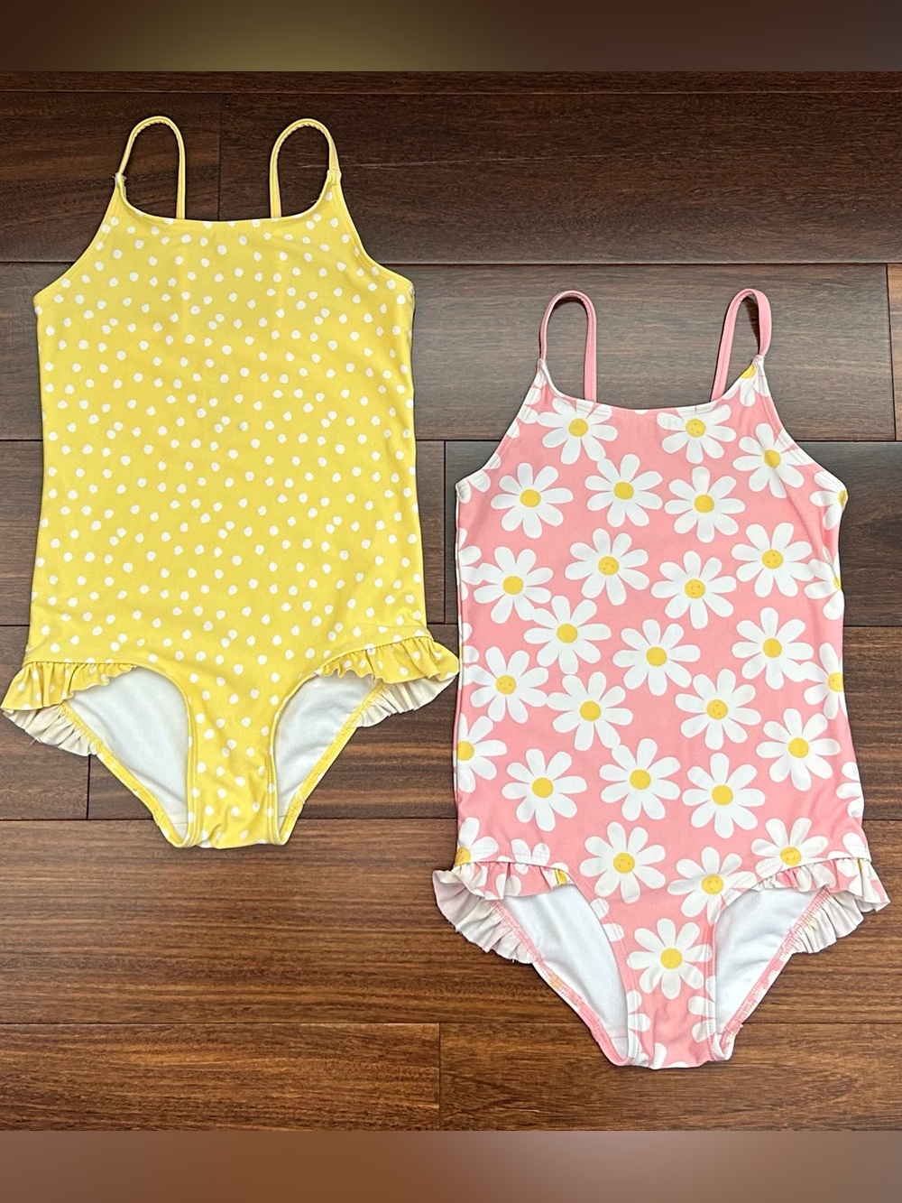 H&M Kids One-Piece Swimsuit - Yellow Polka Dot & Pink Daisy